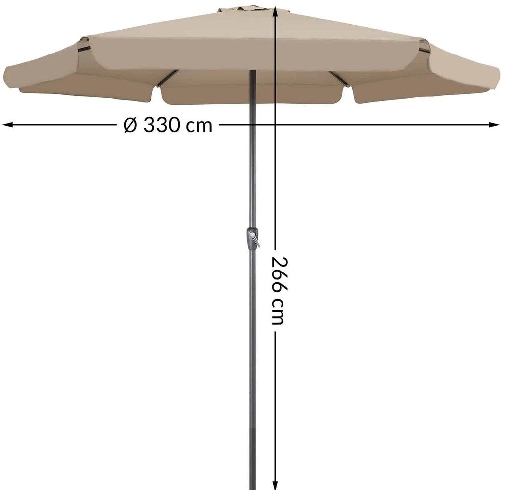 Kingsleeve® Maui kerti napernyő Ø330 cm - taupe