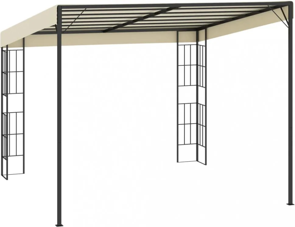 krémszínű falra szerelhető szövetpavilon 3 x 3 m