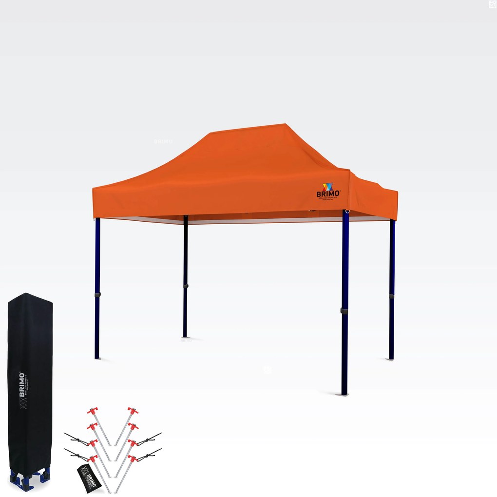 Piaci sátor eladó 2x3m | Gyorsan felállítható sátor - 3 oldalfal nélkül - Narancs