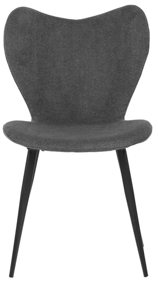 Scaun modern din țesătură de culoare gri cu picioare metalice negre. DCL-1031