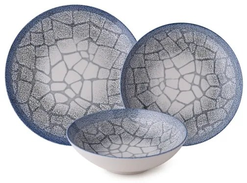 24 részes kék/porcelán étkészlet