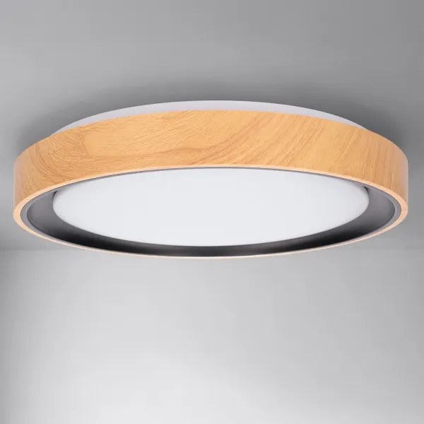 Brilagi - Dimmelhető LED mennyezeti lámpa FLOCO LED/48W/230V átm. 40 cm fa/fekete + távirányító
