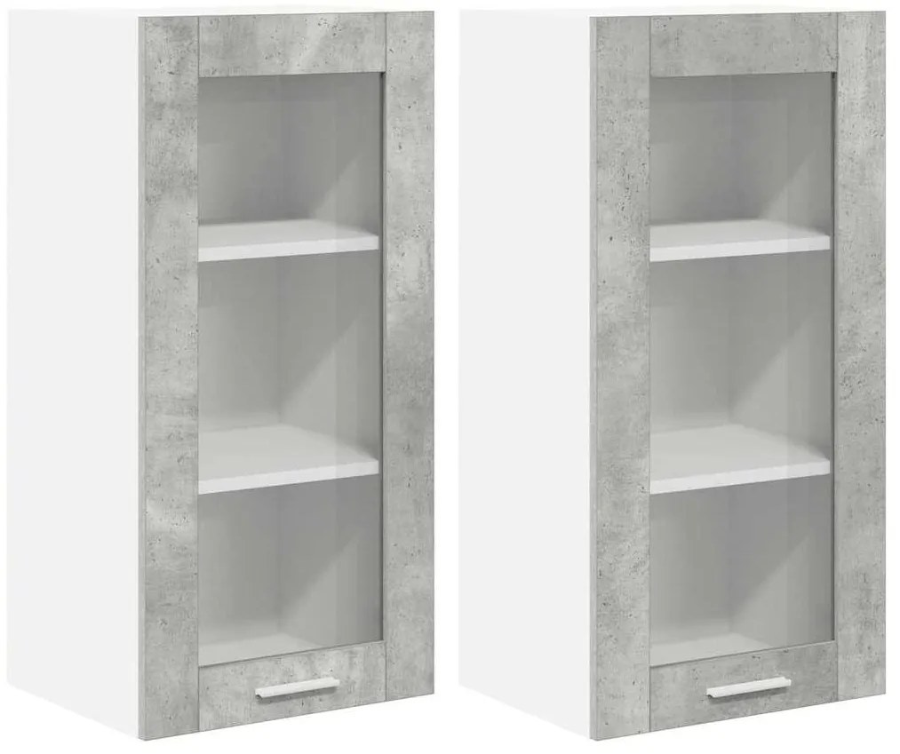 Függő szekrény Riga 2 pcs Beton Szürke 40 x 31 x 80 cm Faanyag