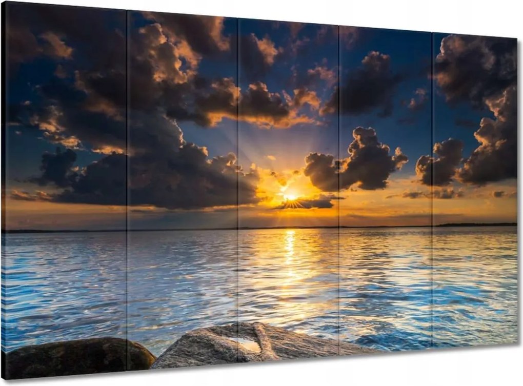 Vászonkép 100x70 Sziklák Tenger Naplemente