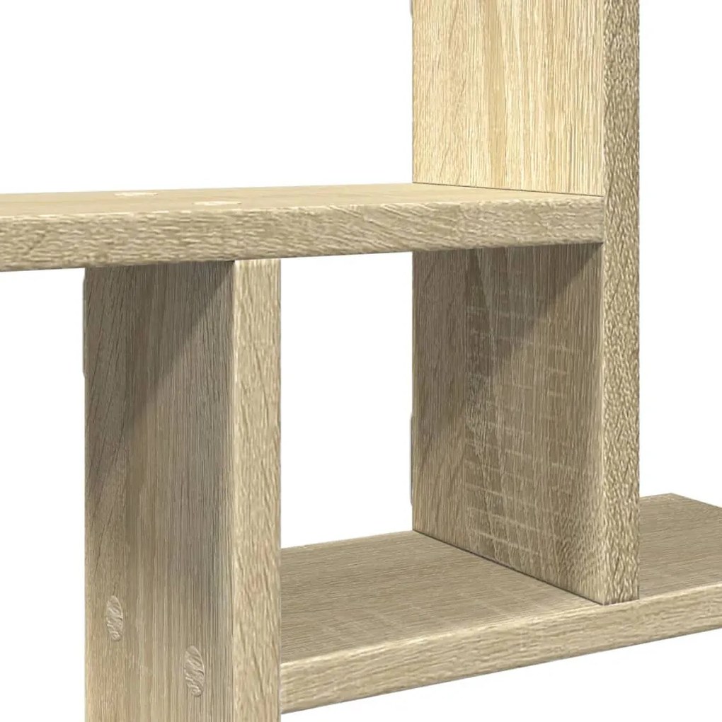 2 db sonoma tölgy színű szerelt fa fali polc 50 x 12 x 50 cm