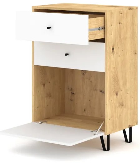 BILBAO SZAFKA BL18 DĄB ARTISAN/BIAŁY MAT