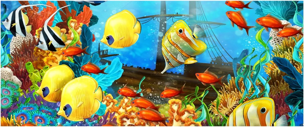 Kép - színes korallzátony (120x50 cm)