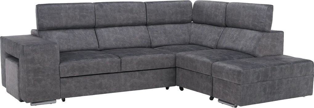 Ülőgarnitúra, szürke, jobbos, MALAGA