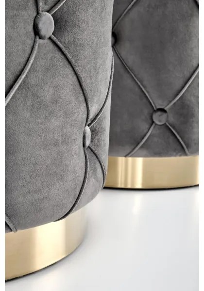 KÉSZLET 2x Taburet POLLY átm. 40/44 cm szürke/arany