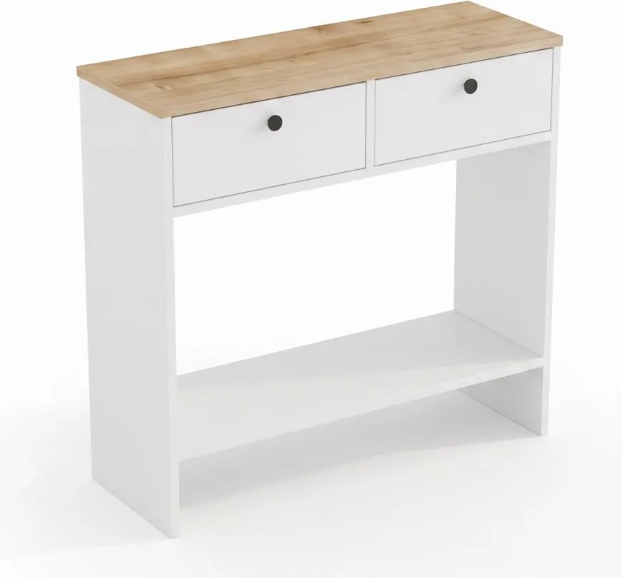 Modera komód, zafír tölgy-fehér, 90 cm