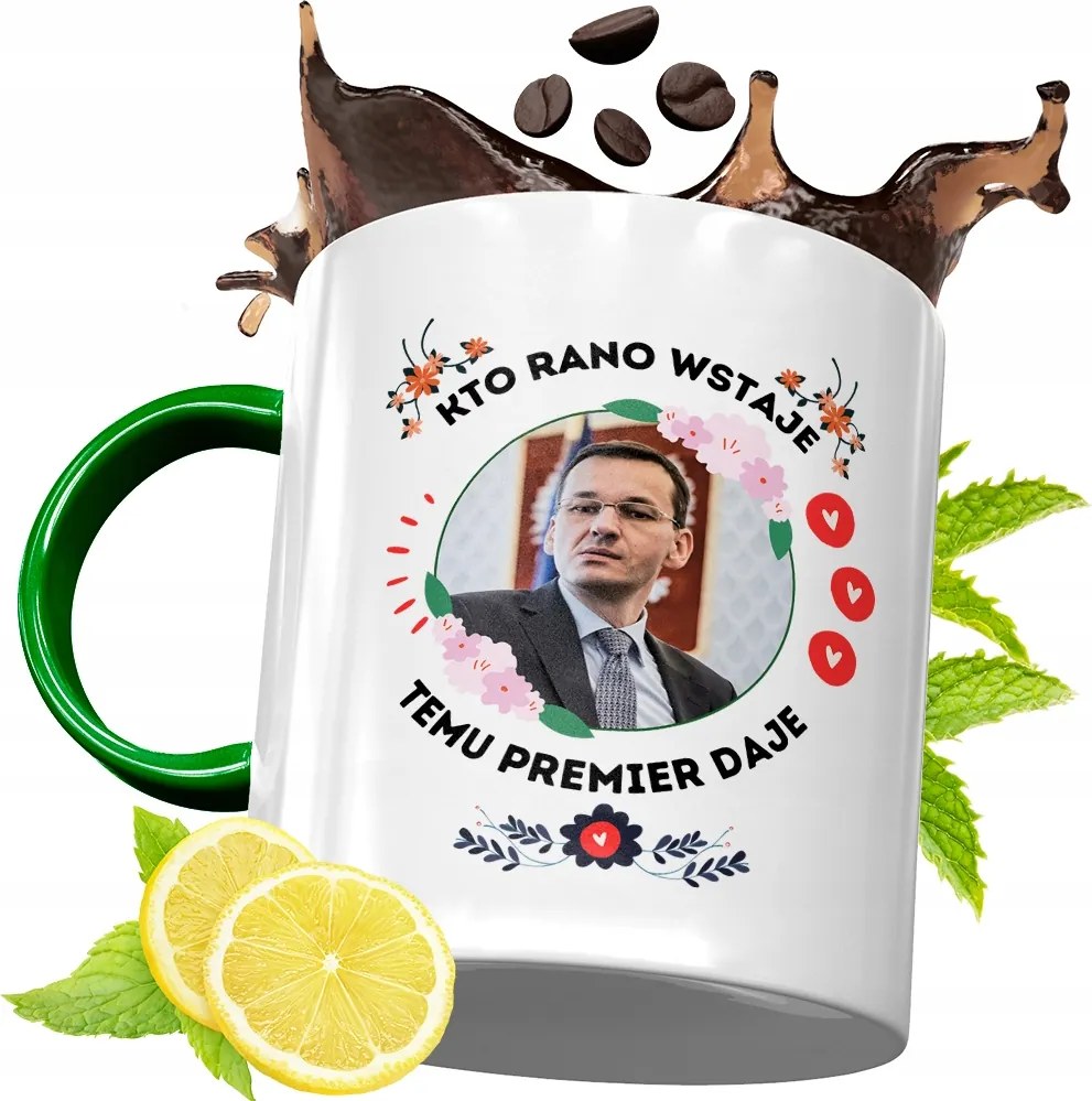 Máté Morawiecki Zöld Bögre Ajándék, fényképes nyomattal