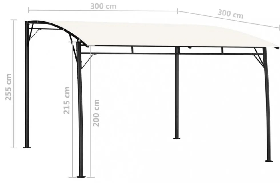 krémszínű kerti napellenző 3 x 3 x 2,55 m