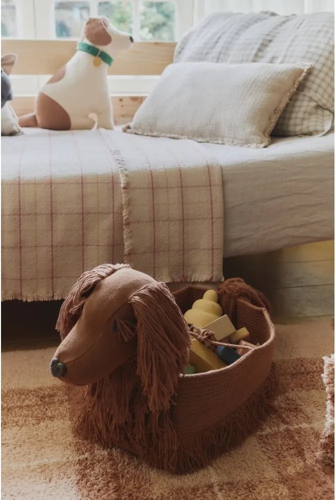 Barna textil játéktároló kosár 68x24x35 cm Poppy – Lorena Canals