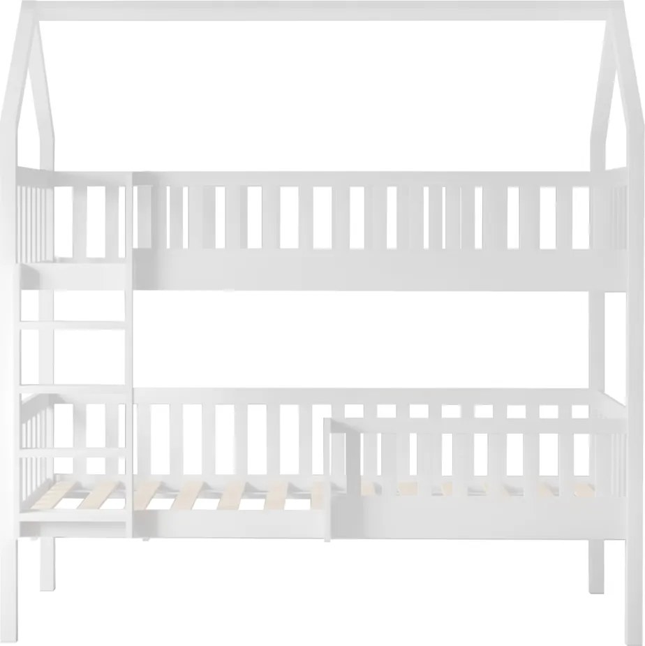 Montessori emeletes ágy pótággyal, fehér, VENITA TYP 1