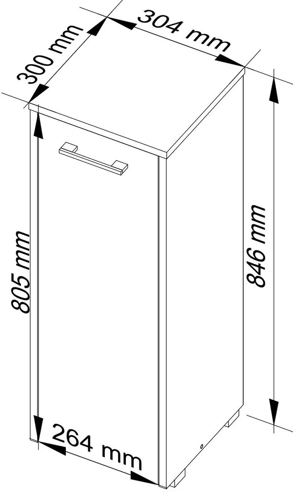 Fürdőszoba szekrény Farid Típus 1 (wenge + fehér). 1069781