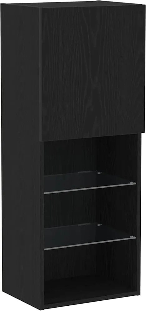 vidaXL TV szekrény garnitúra Fekete tölgy 40,5 x 30 x 102 cm Faanyag