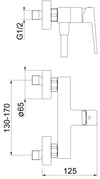 Sapho - TURSI zuhanycsaptelep matt fekete