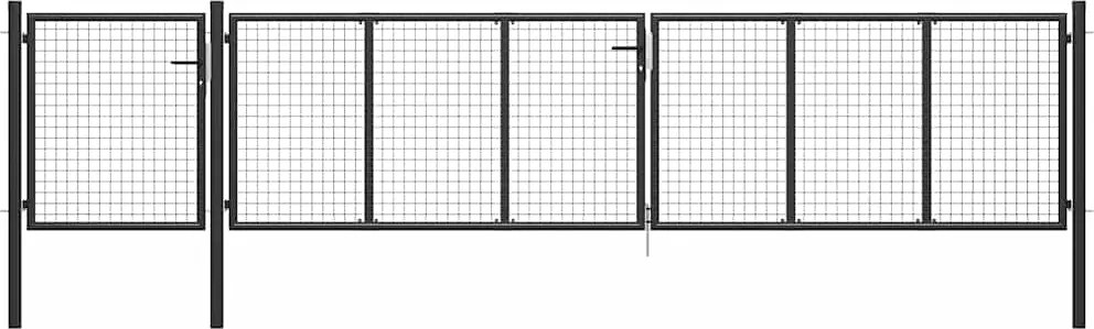 vidaXL antracitszürke acél kertkapu 500 x 100 cm
