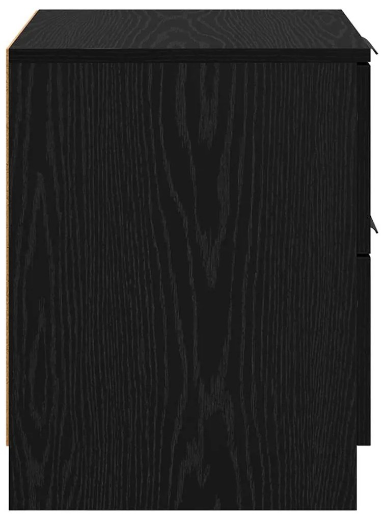 Éjjeliszekrény 2 pcs Musta tammi 45 x 39 x 50 cm Faanyag