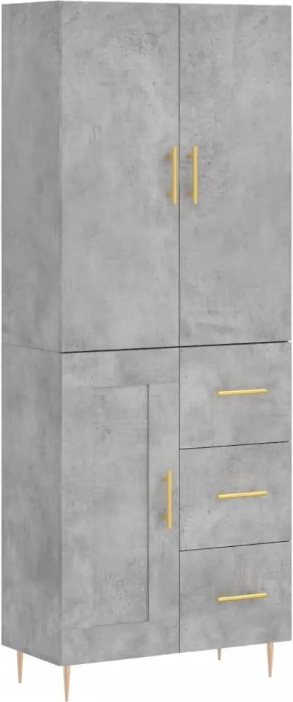 vidaXL betonszürke szerelt fa magasszekrény 69,5 x 34 x 180 cm