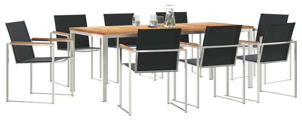 Kertiétkezőkészlet 9 pcs Tömör Teakfa