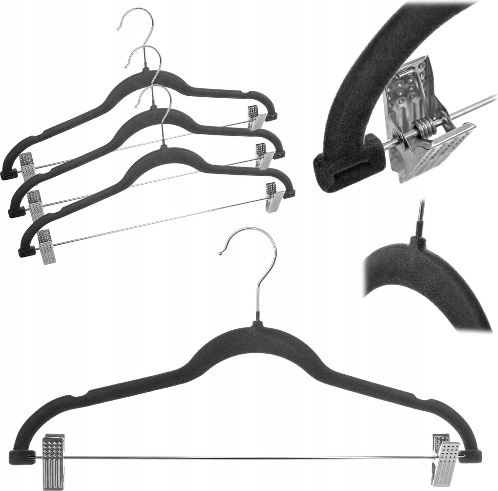 Ruhaakasztó Ruházat Akasztók Csipeszekkel Loft Szekrény Flokkolt 3 db