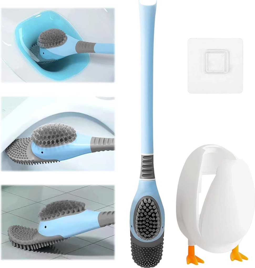 Szilikon Wc kefe szett falra szerelhető és álló tartóval