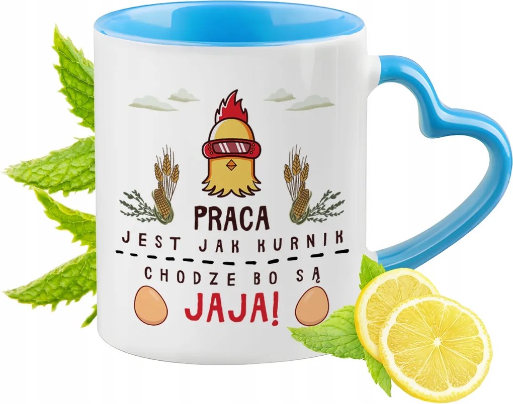 Vicces Kék Bögre Szív Alakú Füllel Ajándék