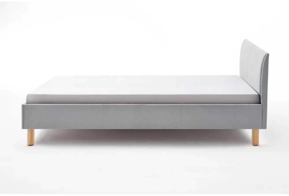 Kék-szürke kárpitozott franciaágy ágyrács nélkül 140x200 cm Lena – Meise Möbel