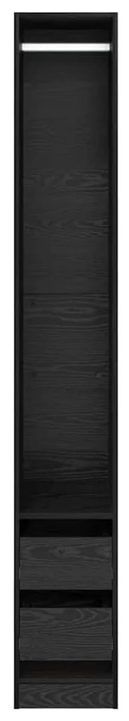 Ruhásszekrény polcokkal Musta tammi 30 x 50 x 200 cm Faanyag