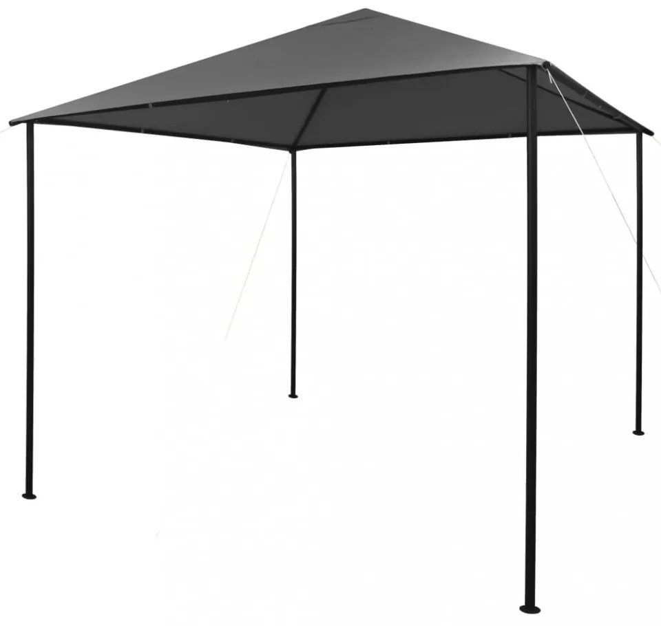 antracitszürke szövet és acél pavilon 3 x 3 m 180 g/m²
