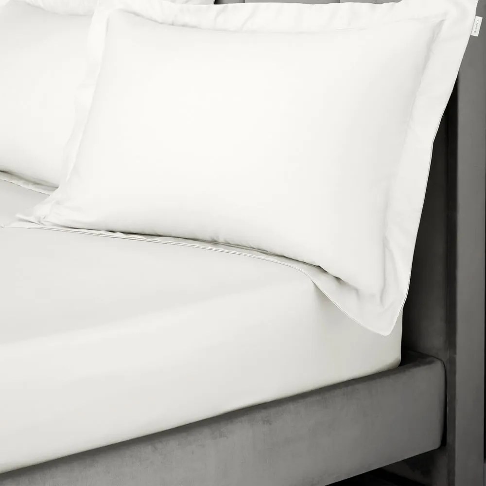 Elefántcsont színű gumis pamut-szatén lepedő 90x190 cm Cotton Sateen – Bianca