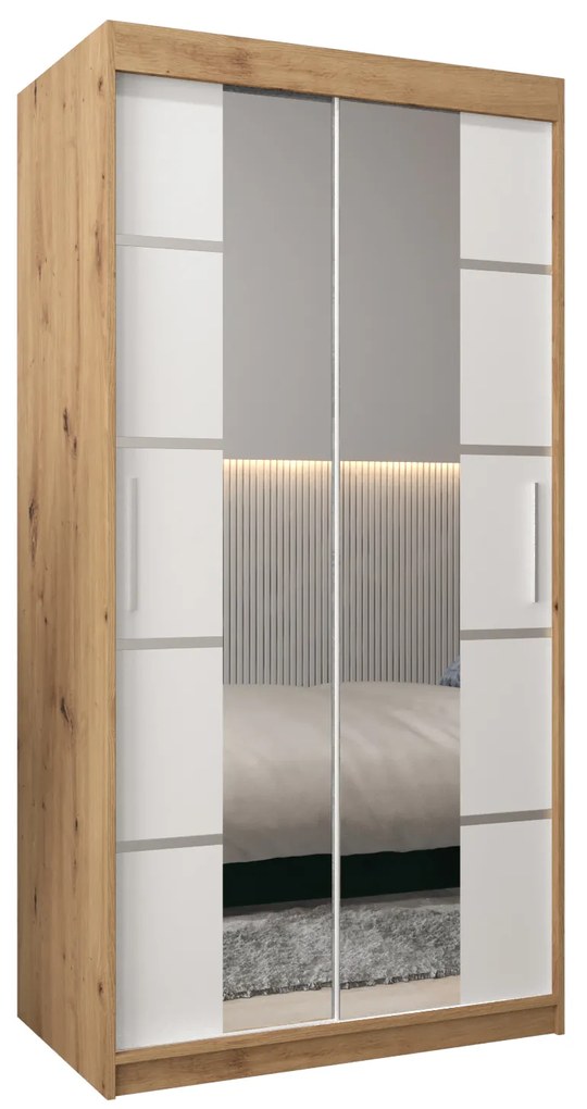Ruhásszekrény 100 cm Verika 4 100 (artisan tölgy + fehér). 1064245