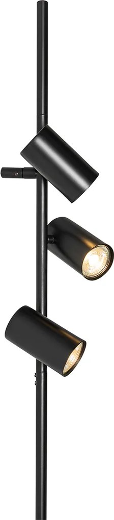 Okos fali lámpa fekete, lábkapcsolóval, 3 fényforrású, 3 Wifi GU10 50mm-es izzóval - Jeana Luxe