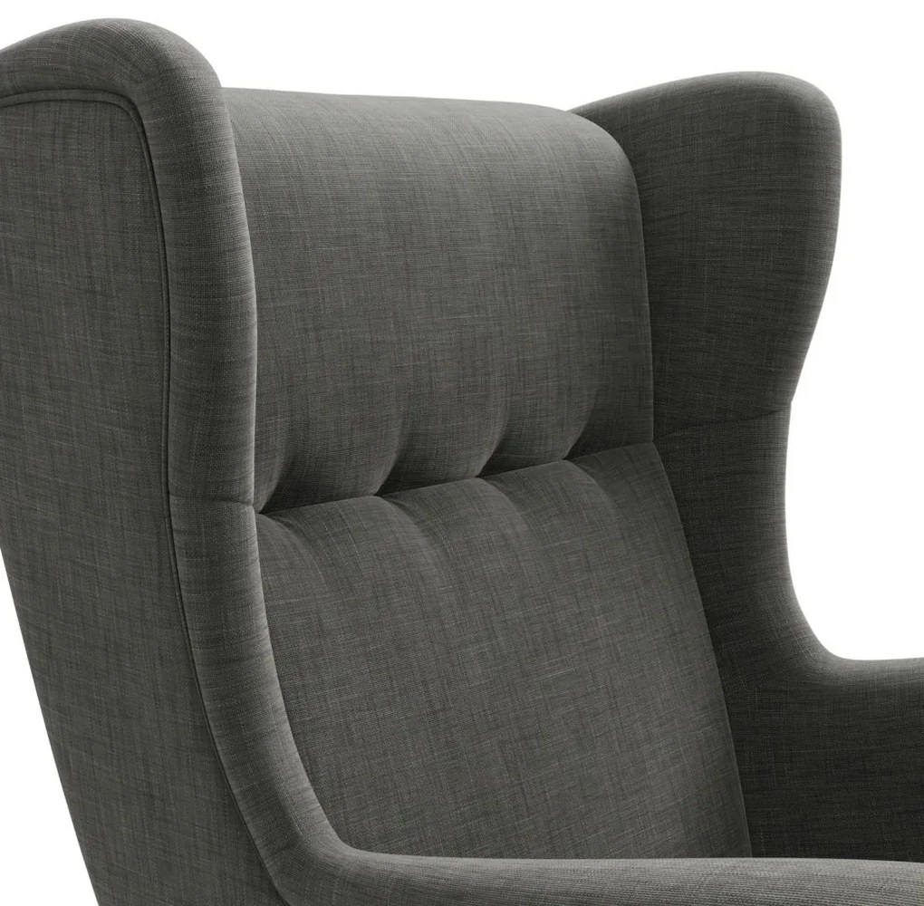 Uszak Mini fotel, fonott, fekete