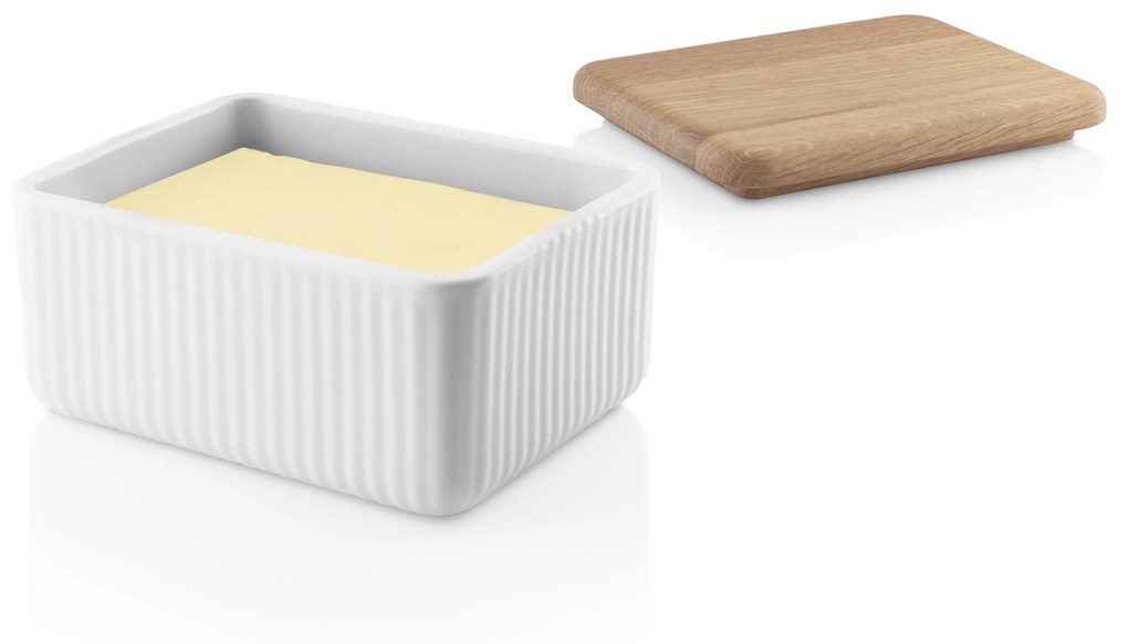 Nordic kitchen porcelán vajtartó, tölgyfa fedővel, Legio Nova - Eva Solo