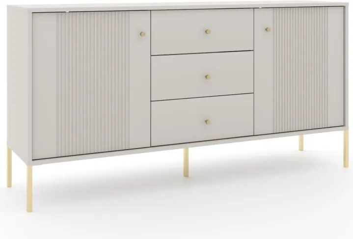 Komód 2 ajtóval és 3 fiókkal kasmír színben arany fogantyúkkal – ISEO IS03