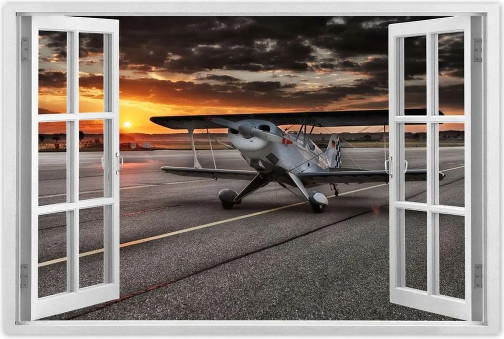 Poszterek 90x60 Repülőgép naplemente