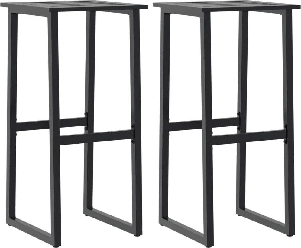 vidaXL 2 db fekete porszórt acél bárszék 38 x 38 x 80 cm