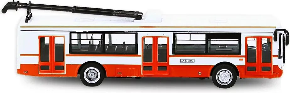 RAPPA Fém trolibusz - 16 cm - piros - Rappa