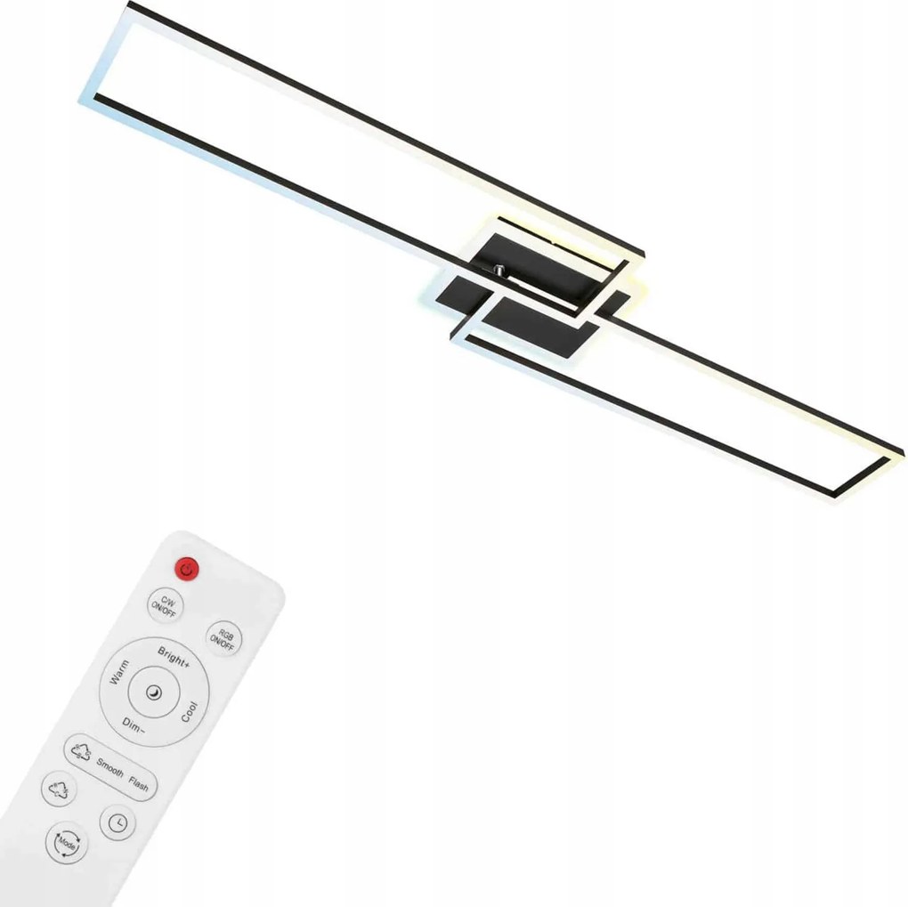 Briloner Led mennyezeti lámpa 110cm, 40W, 5200lm, fekete, okosvezérléssel