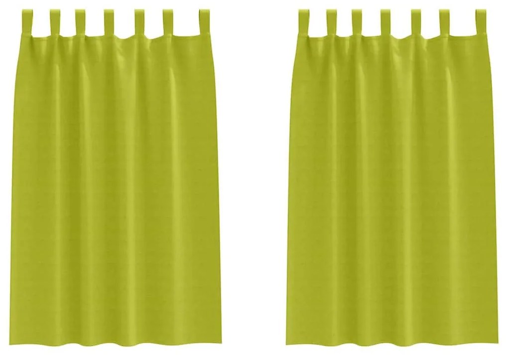 Függönyök függönyökkel 2 pcs Alma zöld 175x140cm Poliészter
