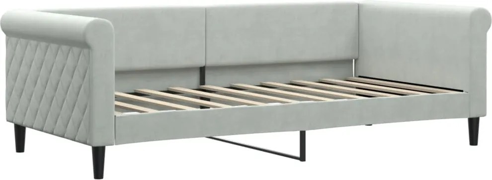 vidaXL világosszürke bársony kanapéágy 90 x 190 cm