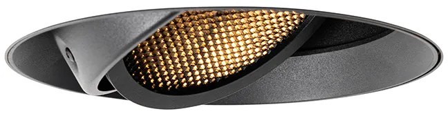 Modern beépíthető spotlámpa fekete GU10 AR111 kerek, keretelés nélküli - Oneon Honey