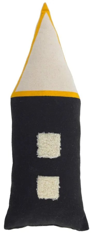 Nisi fekete-bézs organikus pamut gyerekpárna, 13 x 35 cm - Kave Home