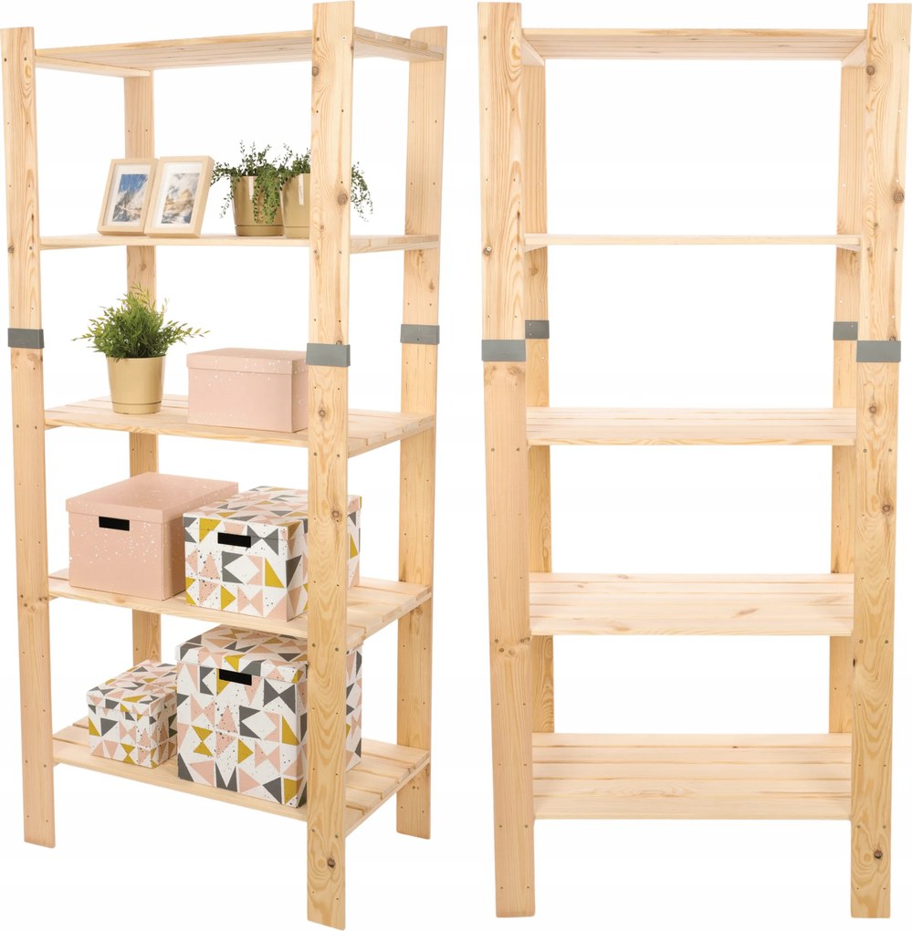 Könyvespolc játékpolc fa könyvespolc kamra 179cm Fenyő