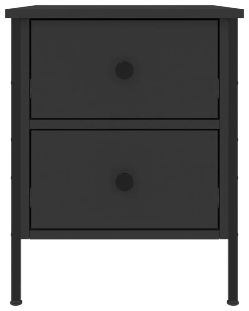 vidaXL 2 db fekete szerelt fa éjjeliszekrény 40x42x50 cm