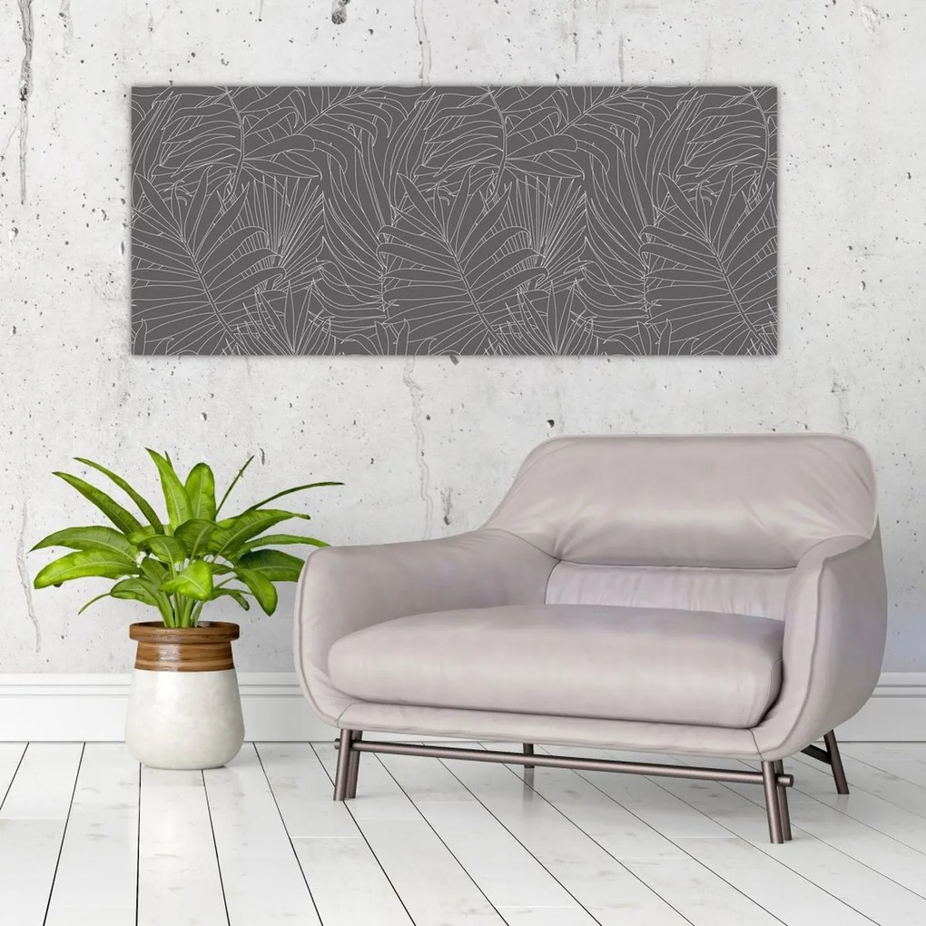 Kép - Szürke pálmalevelek (120x50 cm)