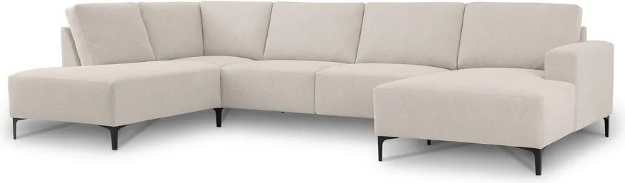 Bézs zsenília sarokkanapé (bal oldali-U alakú) Fabian – Scandic