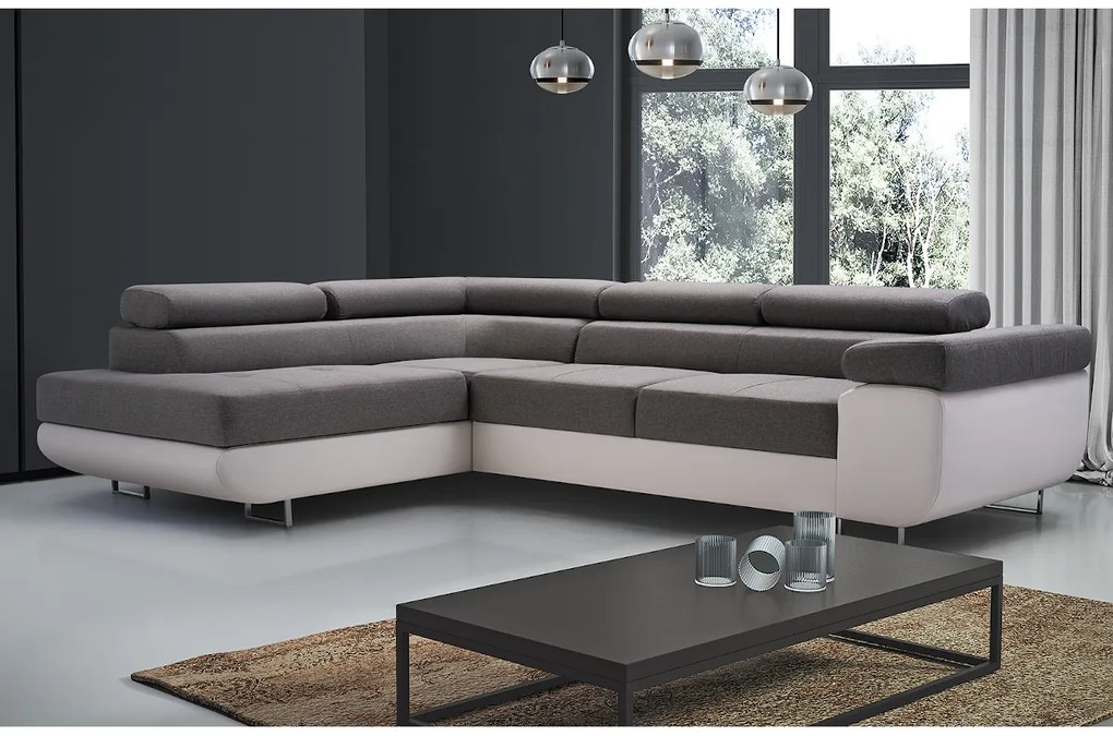 ALFA sarok kanapéágy, 273x70/85x203, sioux 1115/lux 23, bal sarok